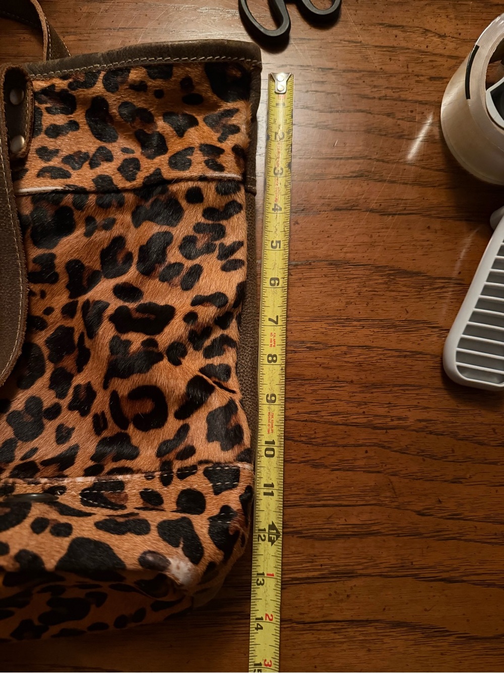 Myra Bag Leopard Print Tote in Brown and Black - Picture 7 of 8